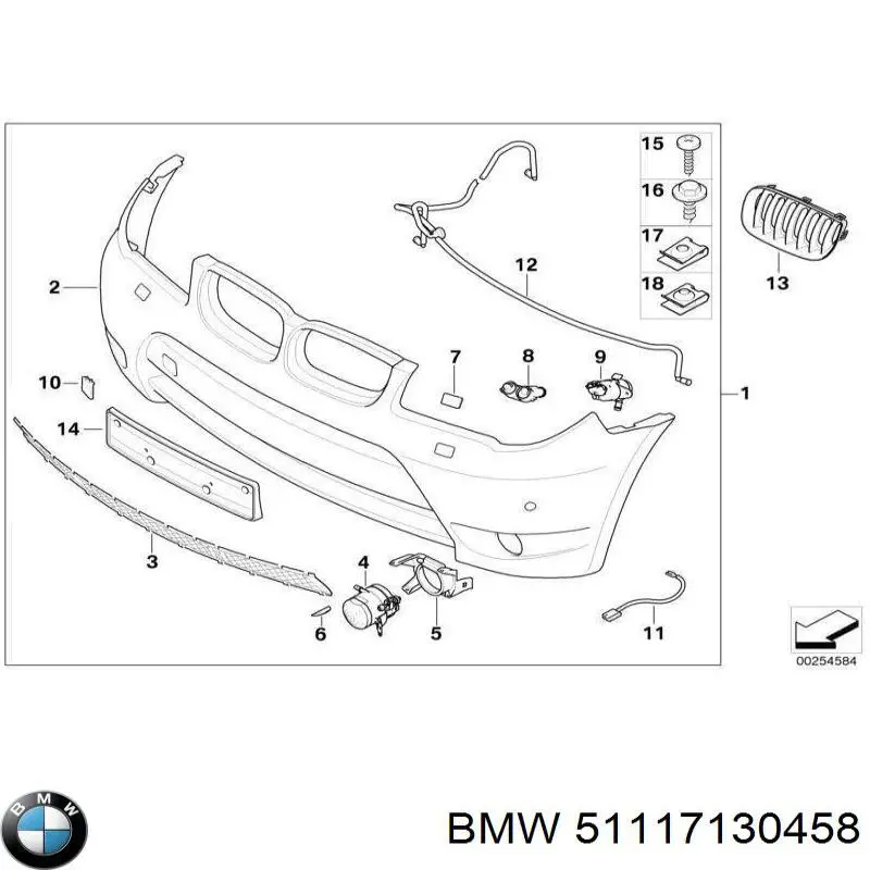 Rejilla derecha del parachoques delantero BMW 51117130458 precio, desde 127,17 EUR