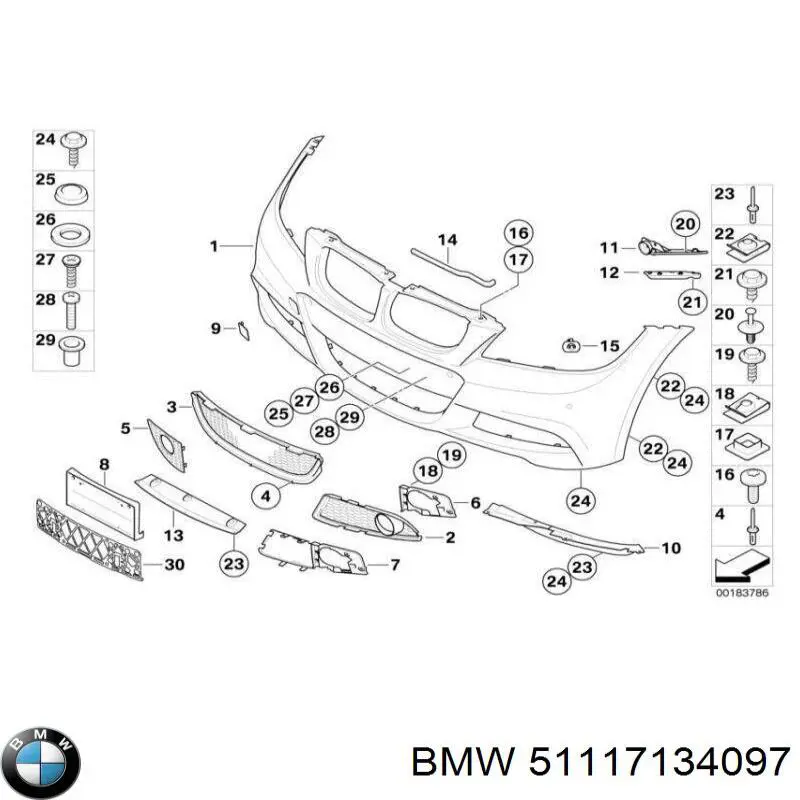 51117134097 BMW soporte de parachoques delantero izquierdo