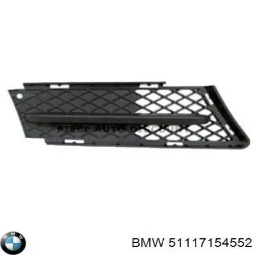 51117154552 BMW rejilla de ventilación, parachoques trasero, derecha