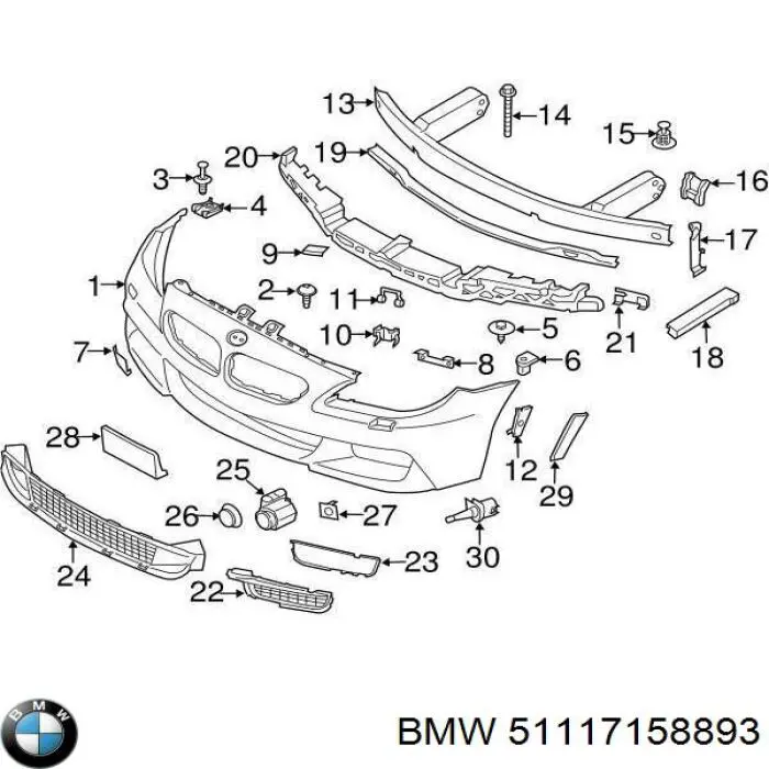 Comprar 51117158893 BMW Soporte de parachoques delantero izquierdo