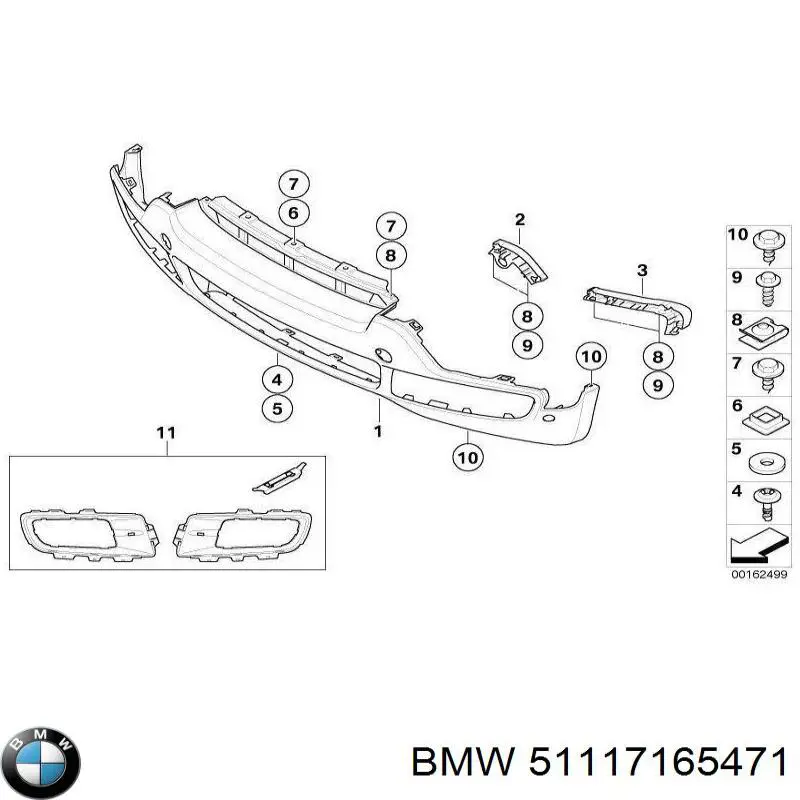 51117165471 BMW soporte de parachoques delantero izquierdo