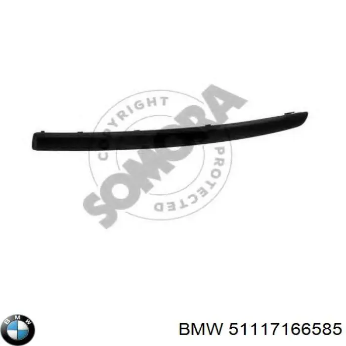 Listón embellecedor/protector, parachoque delantero izquierdo para BMW 1 (E81, E87)