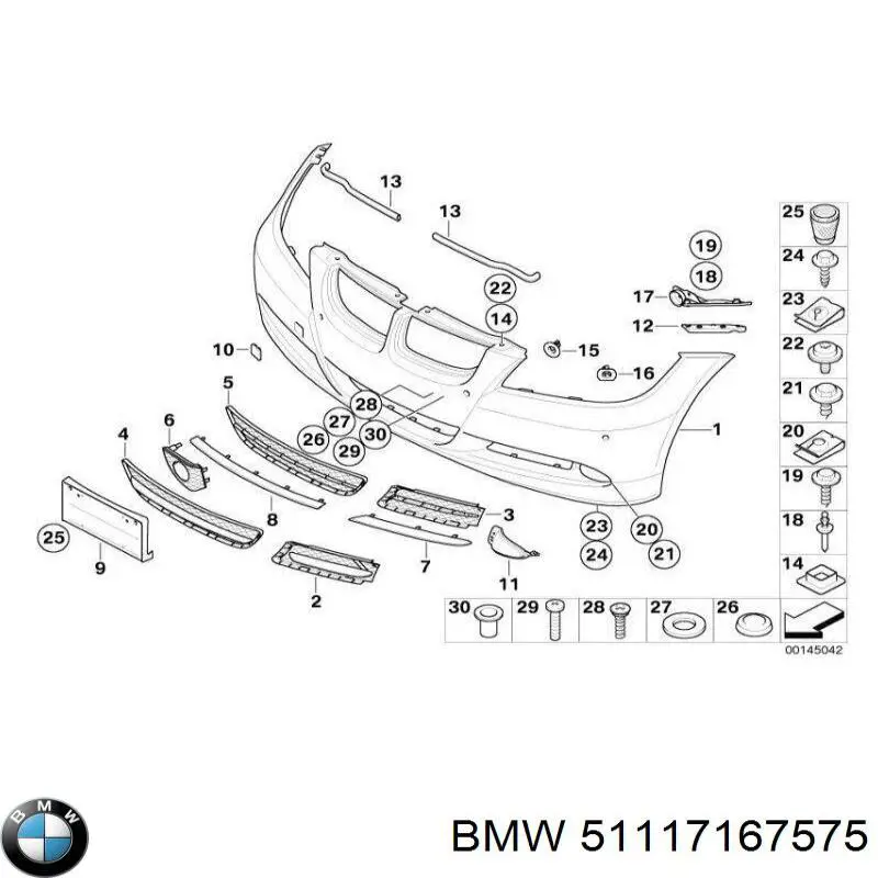 51117167575 BMW tapa del enganche de remolcado delantera