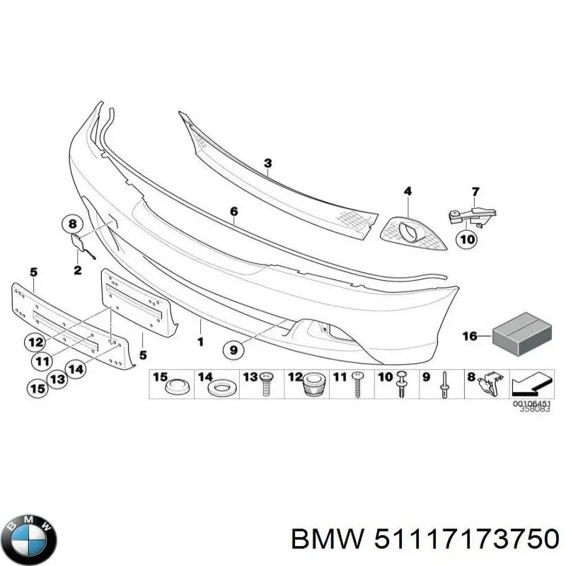Comprar 51117173750 BMW Tapa del enganche de remolcado delantera