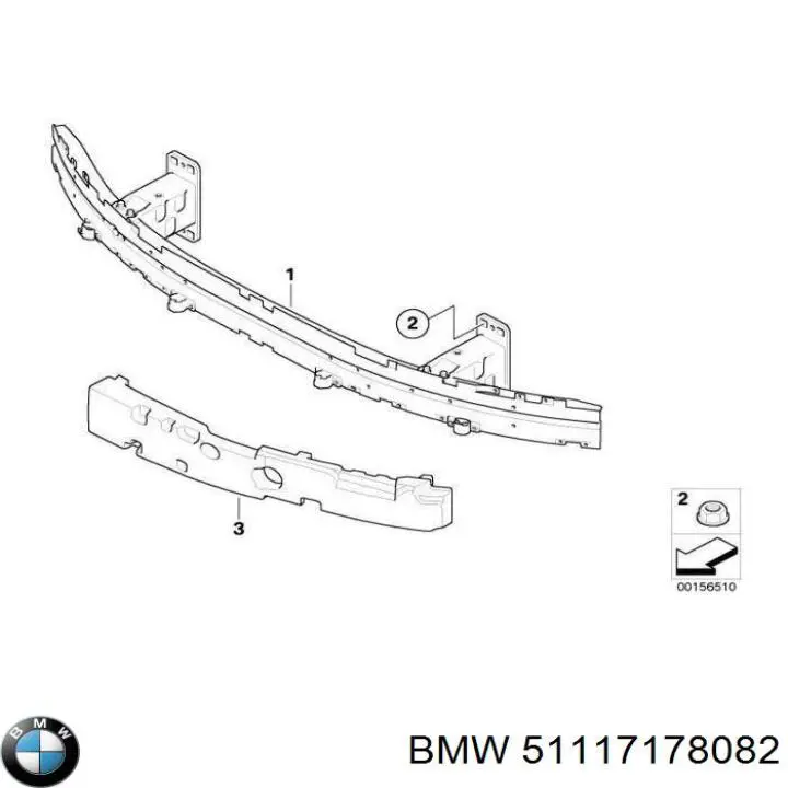 51117178082 BMW absorbente parachoques delantero