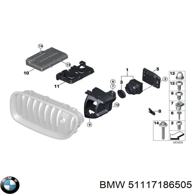 51117186505 BMW rejilla de ventilación, parachoques trasero, izquierda