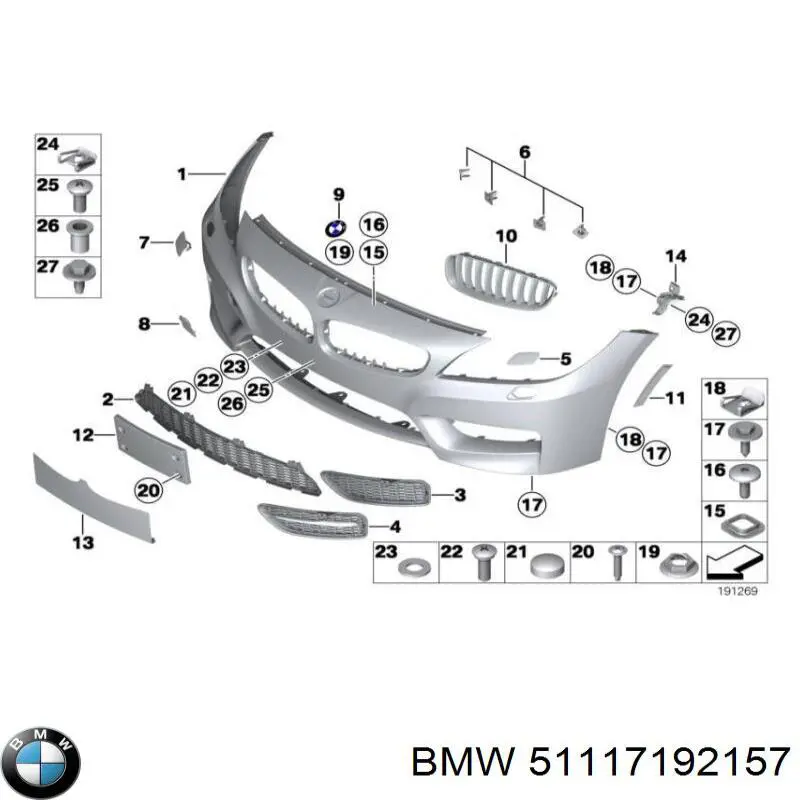 51117192157 BMW soporte de parachoques delantero izquierdo