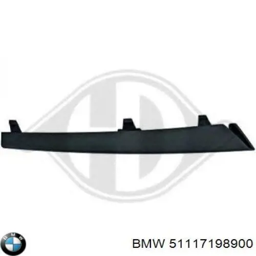 Moldura de rejilla parachoques delantero derecha para BMW 3 (E90)