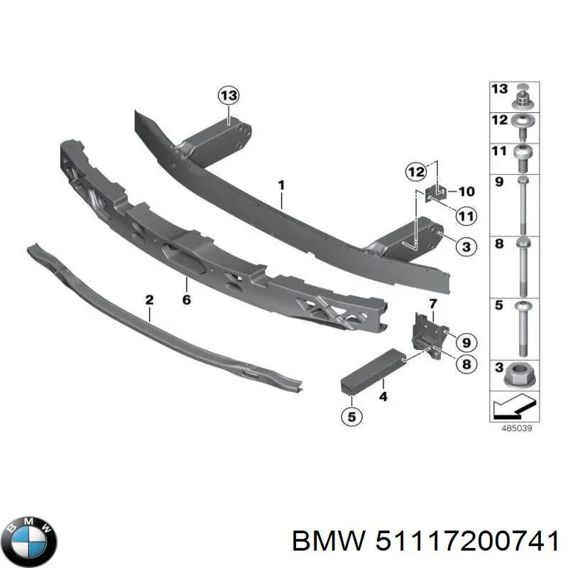 51117200741 BMW soporte de parachoques delantero