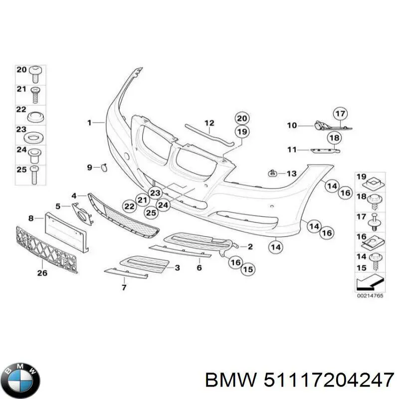 51117204247 BMW paragolpes delantero