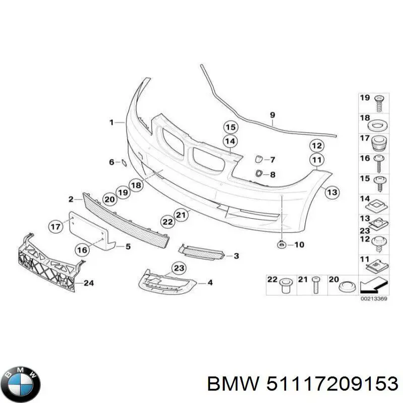 51117209153 BMW Paragolpes delantero