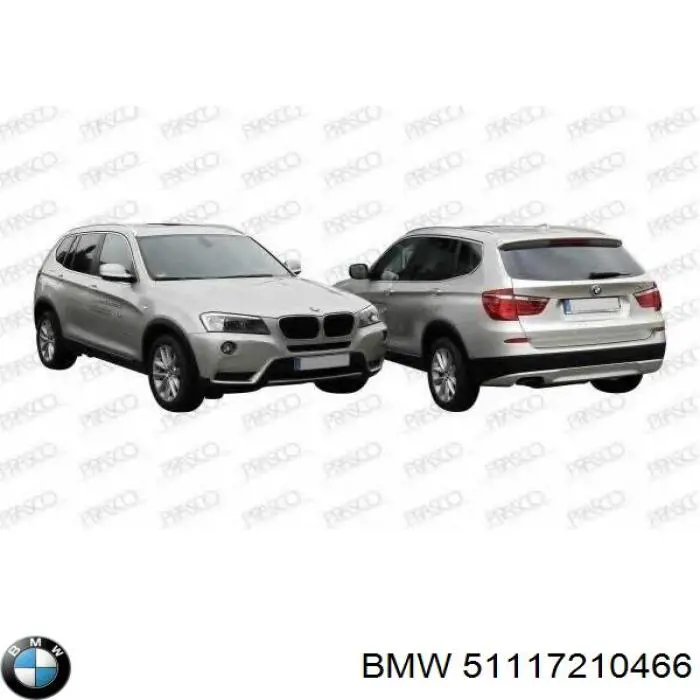 Rejilla superior del parachoques delantero BMW 51117210466 precio, desde 23,78 EUR