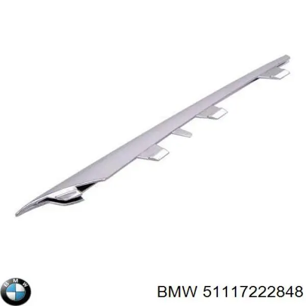 Moldura de rejilla de parachoques delantero derecho BMW 51117222848 precio, desde 14,91 EUR