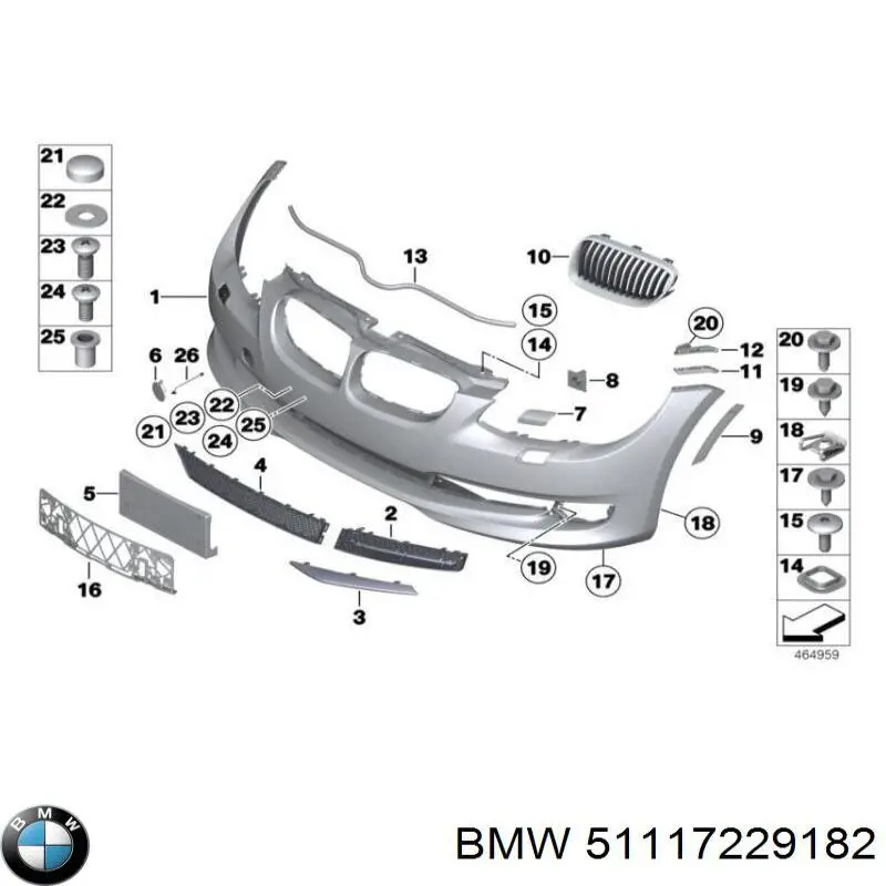 51117229182 BMW moldura de rejilla de radiador derecha