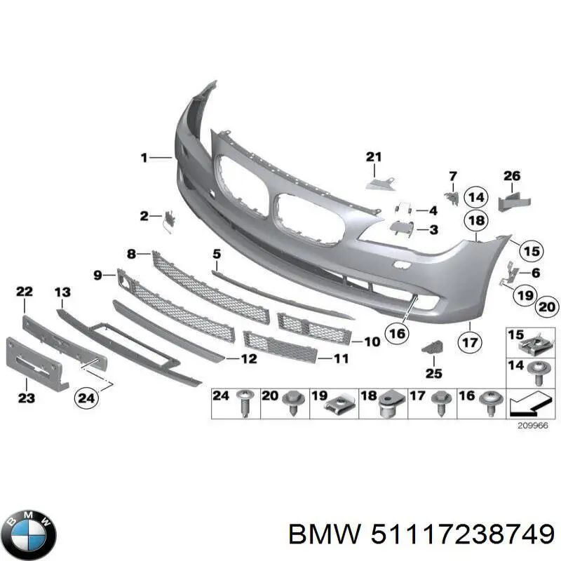 51117238749 BMW paragolpes delantero