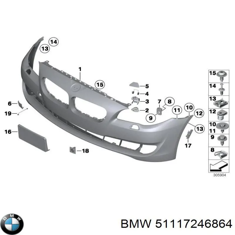 51117246864 BMW paragolpes delantero