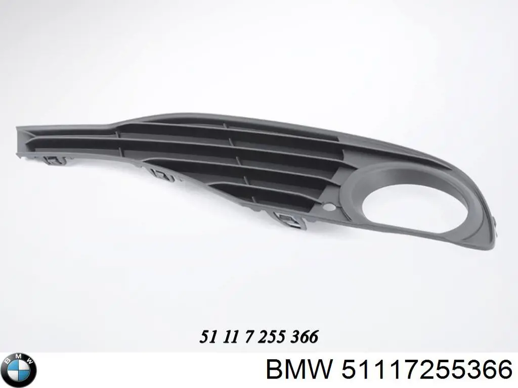 Rejilla interior derecha del parachoques delantero 51117255366 BMW