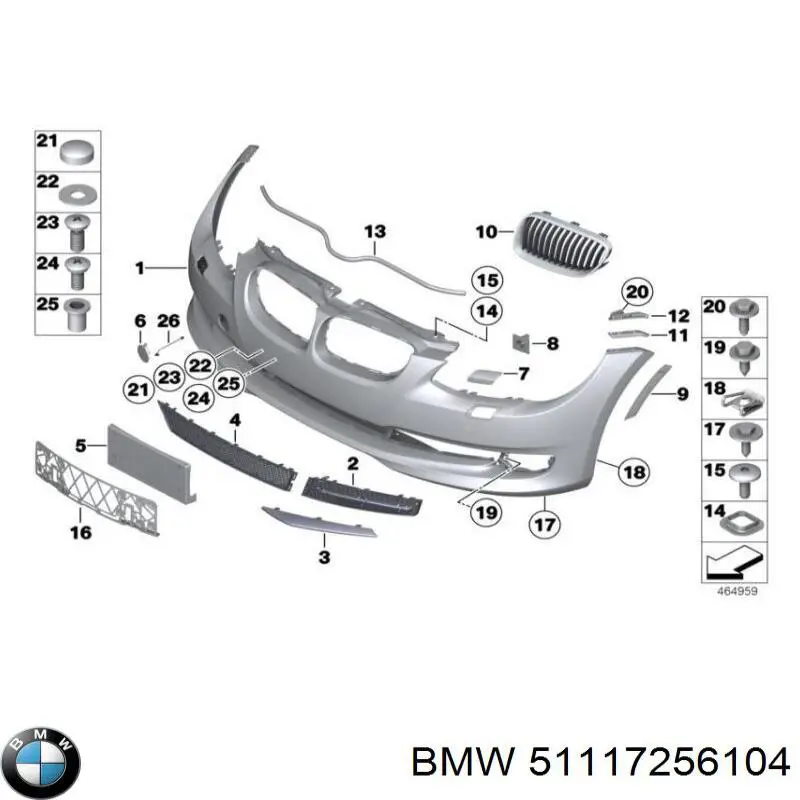 Cobertura de parachoques, enganche de remolque, delantera para BMW 3 (E92)