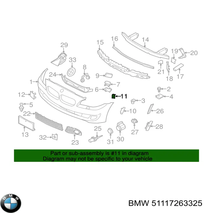 Comprar 51117263325 BMW Soporte de parachoques delantero
