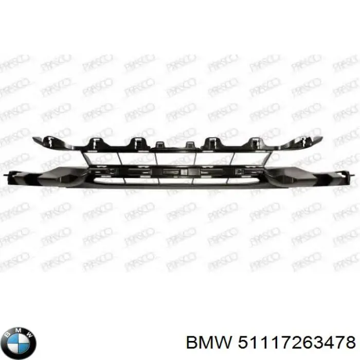 Rejilla de ventilación, paragolpes delantero, central BMW 51117263478 precio, desde 36,67 EUR
