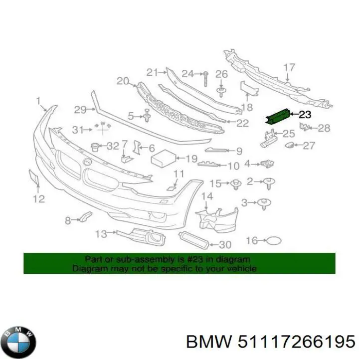 51117266195 BMW soporte de amplificador de parachoques delantero