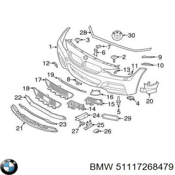 Comprar 51117268479 BMW Soporte exterior del parachoques delantero
