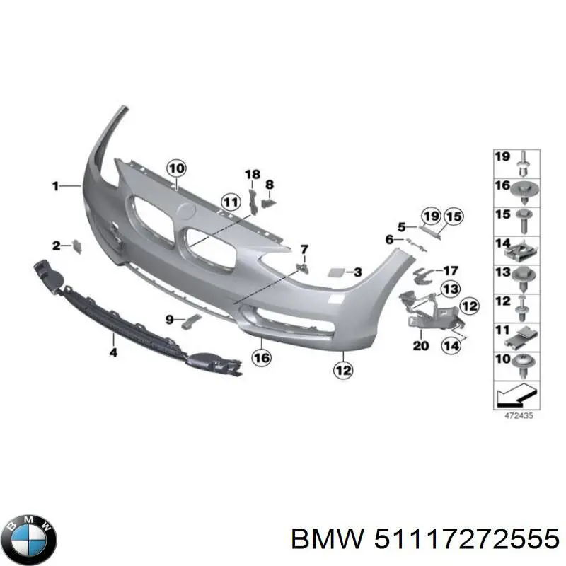 Soporte de paragolpes delantero exterior izquierdo para BMW 2 (F23)