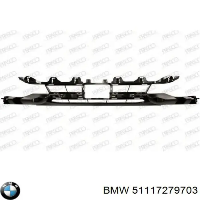 51117279703 BMW rejilla de ventilación, parachoques trasero, central