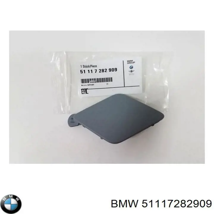 51117282909 BMW cobertura de parachoques, enganche de remolque, delantera