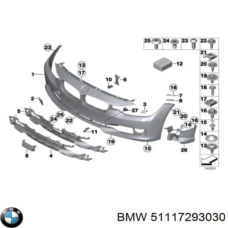51117293030 BMW paragolpes delantero