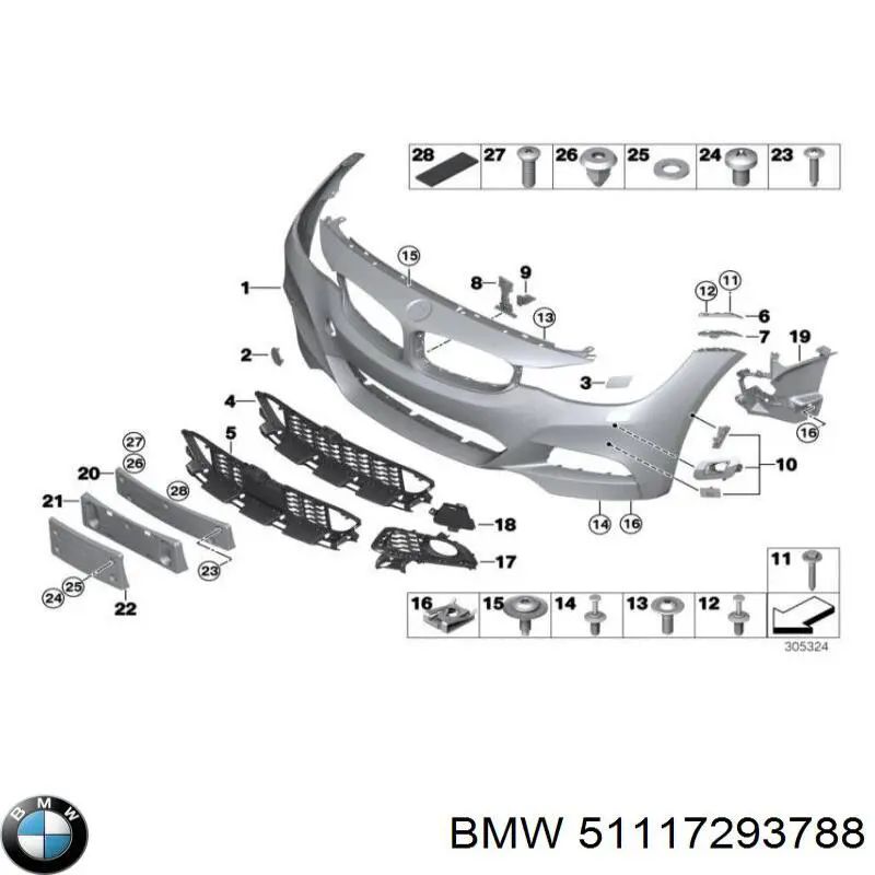Soporte de parachoques delantero derecho BMW 51117293788 precio, desde 28,85 EUR