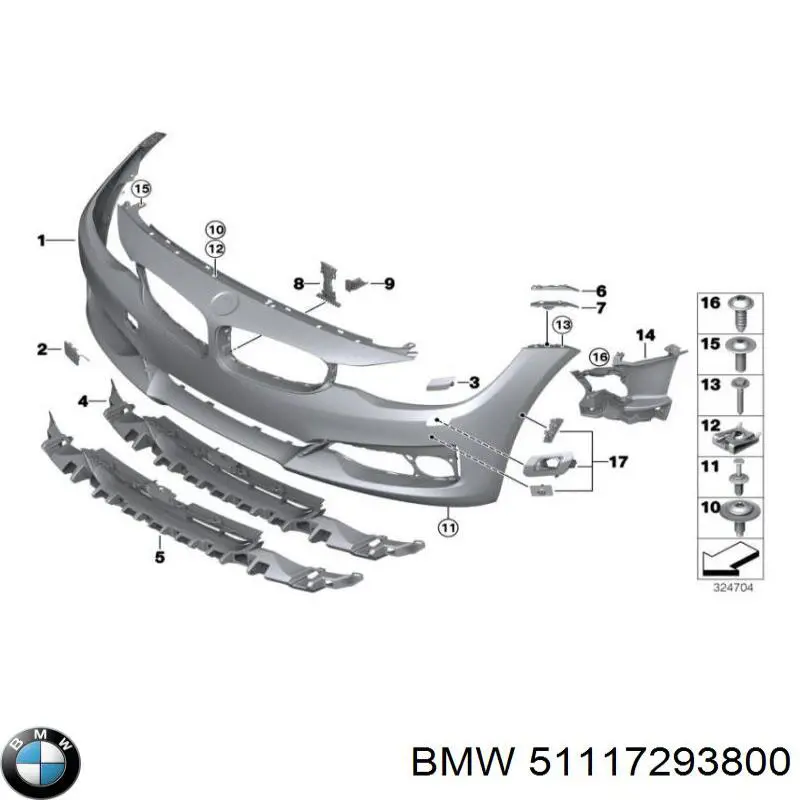 Soporte de fijación de faro antiniebla derecho BMW 51117293800 precio, desde 89,37 EUR
