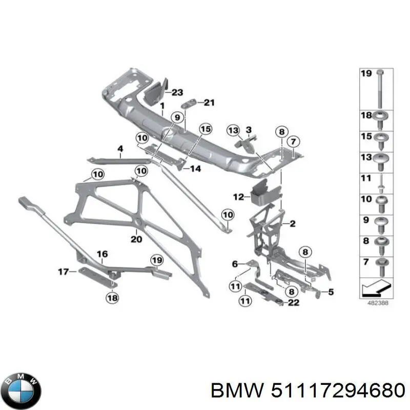 Comprar 51117294680 BMW Soporte delantero de guardabarros delantero derecho