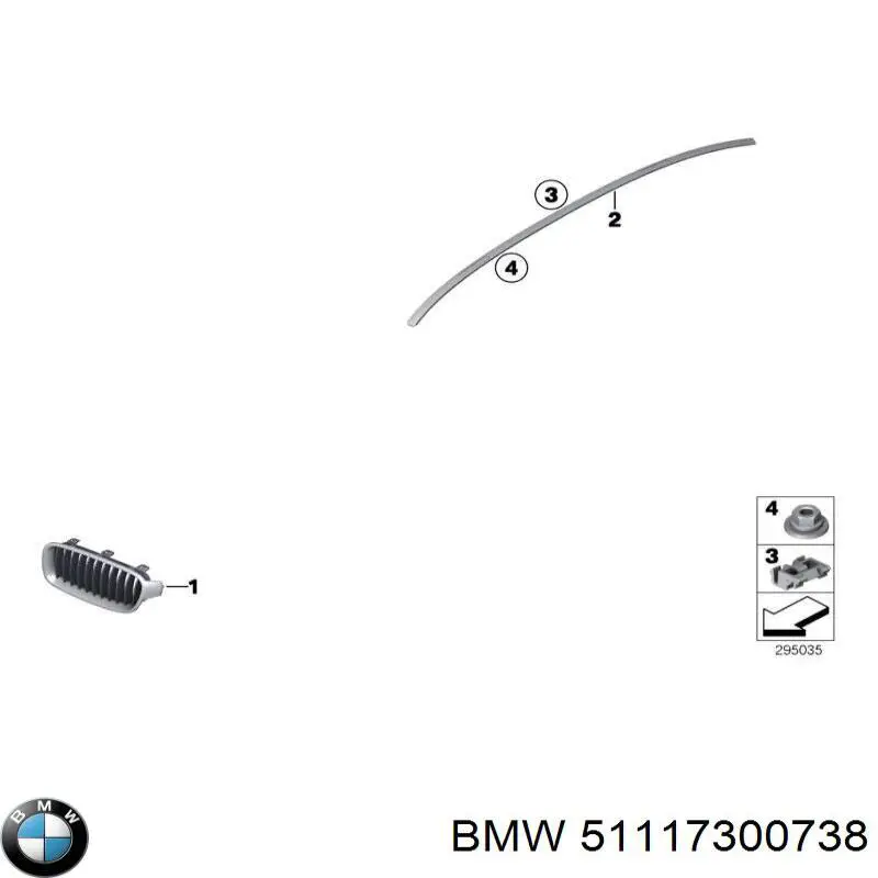Tapa de rejilla de faro antiniebla delantero derecho BMW 51117300738 precio, desde 21,96 EUR