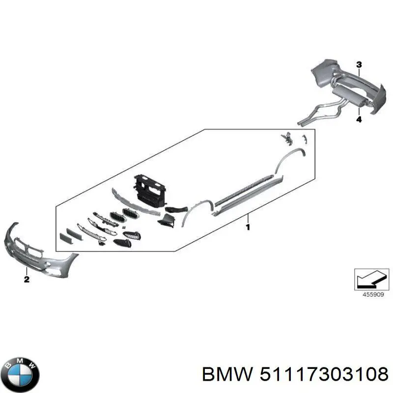 51117303108 BMW panal de radiador derecha