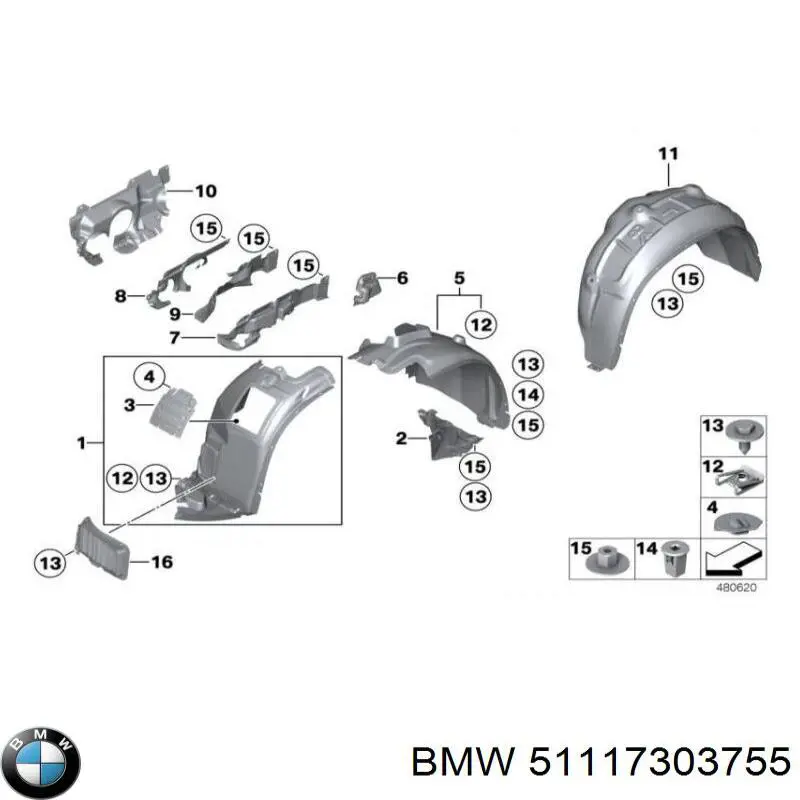 Rejilla de ventilación, parachoques trasero, izquierda para BMW X1 (E84)