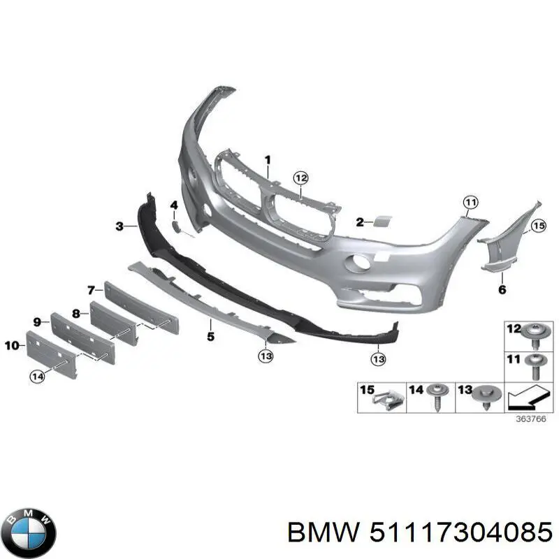 Soporte de matrícula delantera BMW 51117304085 precio, desde 26,03 EUR