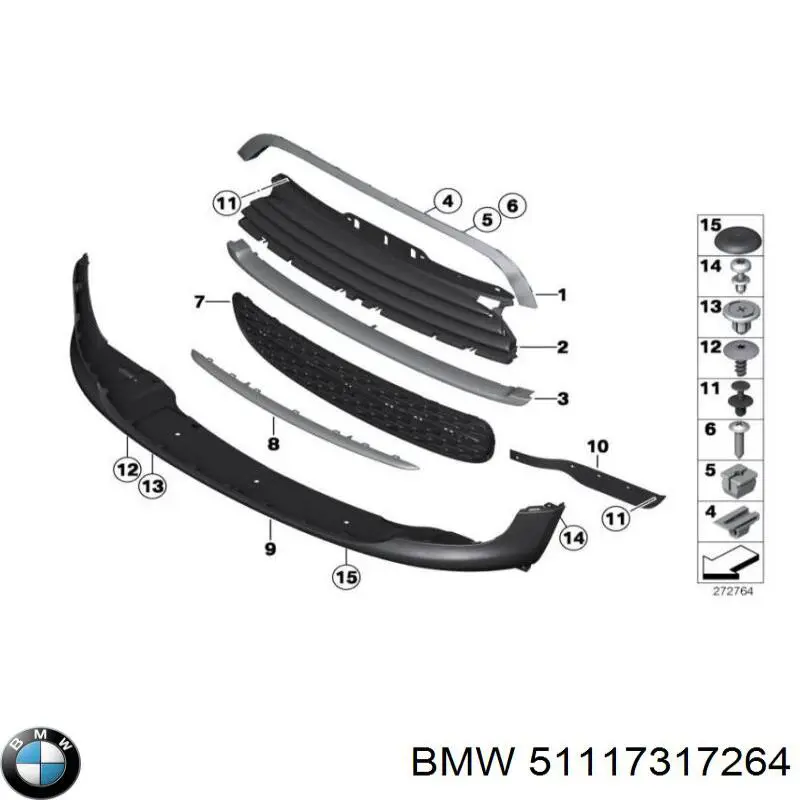 Comprar 51117317264 BMW Rejilla frontal