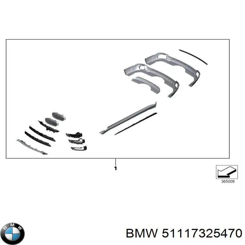 Rejilla inferior del parachoques delantero BMW 51117325470 precio, desde 92,95 EUR