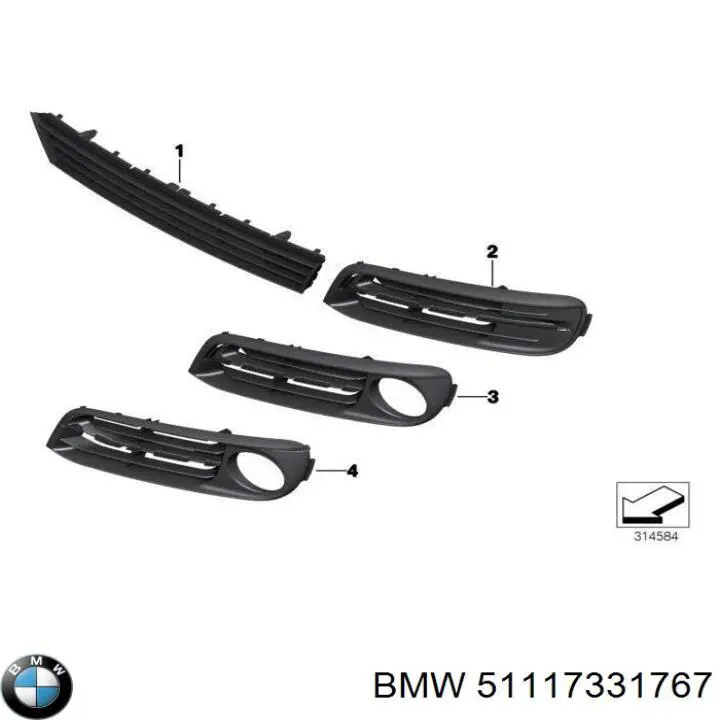 Moldura de parachoques delantera izquierda BMW 51117331767 precio, desde 27,31 EUR