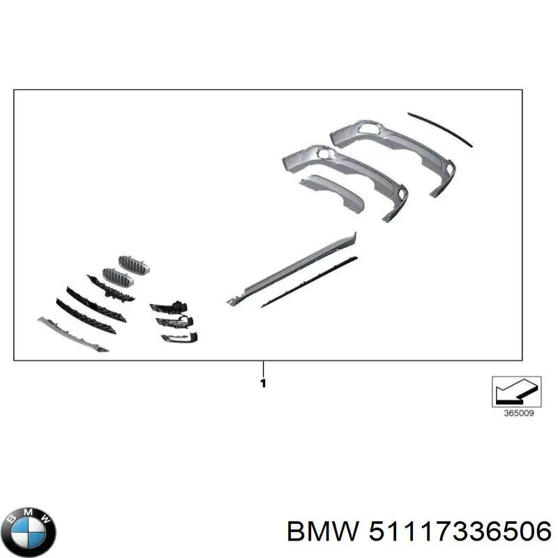 Rejilla superior del parachoques delantero BMW 51117336506 precio, desde 71,79 EUR