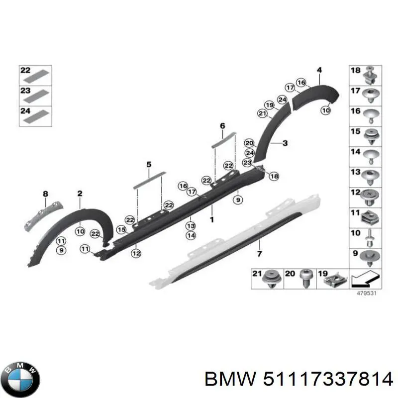 Comprar 51117337814 BMW Spoiler derecho del parachoques delantero