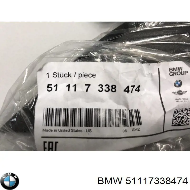 Comprar 51117338474 BMW Tapa del enganche de remolcado delantera
