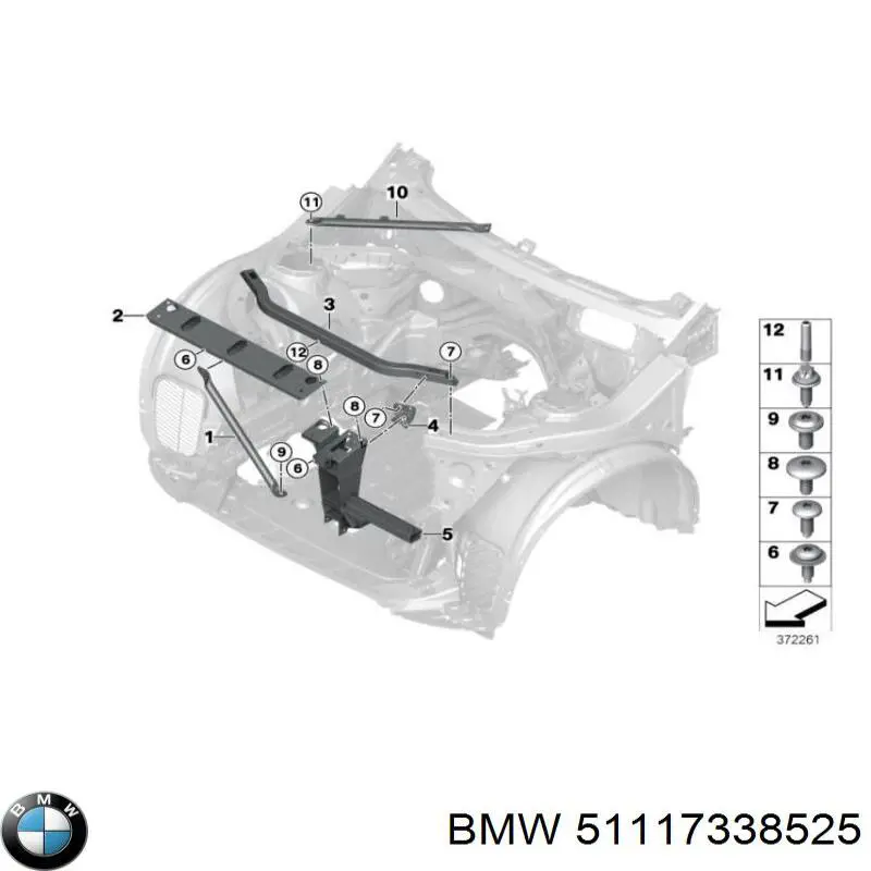 51117338525 BMW absorbente parachoques delantero