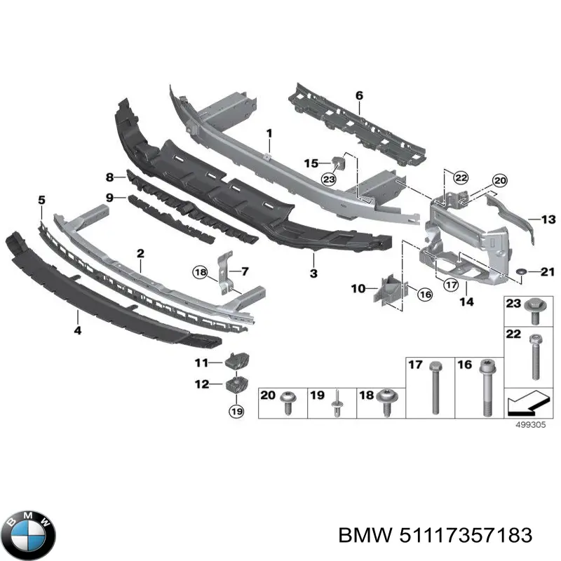 51117357183 BMW soporte de radiador izquierdo (panel de montaje para foco)