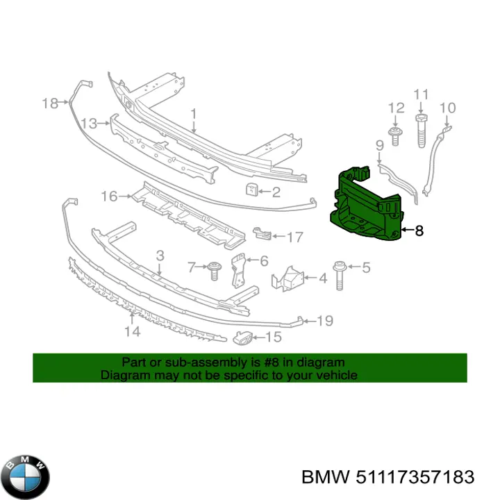 Comprar 51117357183 BMW Soporte izquierdo del radiador (panel de montaje de faros)