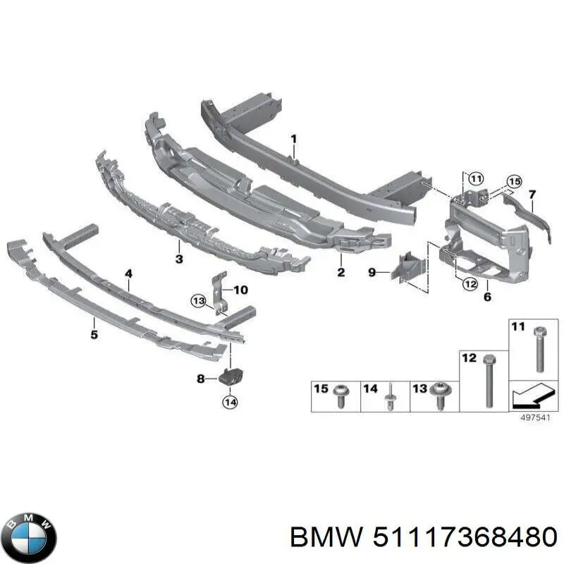 Soporte del refuerzo del parachoques delantero BMW 51117368480 precio, desde 63,43 EUR