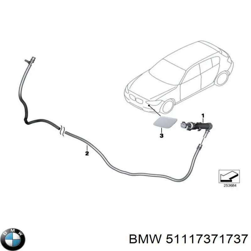 51117371737 BMW rejilla de ventilación, parachoques trasero, central