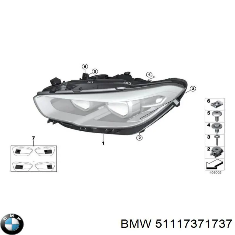 Comprar 51117371737 BMW Rejilla central del parachoques delantero