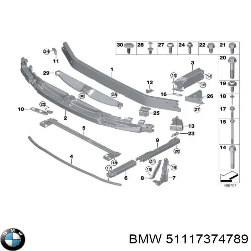 Soporte del refuerzo del parachoques delantero BMW 51117374789 precio, desde 56,93 EUR